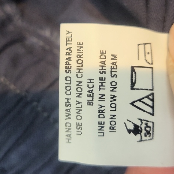 Navy Blue Cotton 10" Inseam Drawstring Waist Cuffed Bermida Short - Picture 9 of 9